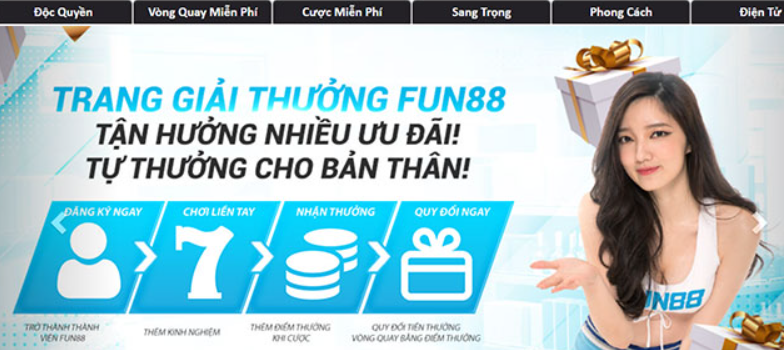 Trang Giải Thưởng Fun88: Tận Hưởng Nhiều Ưu Đãi Hấp Dẫn